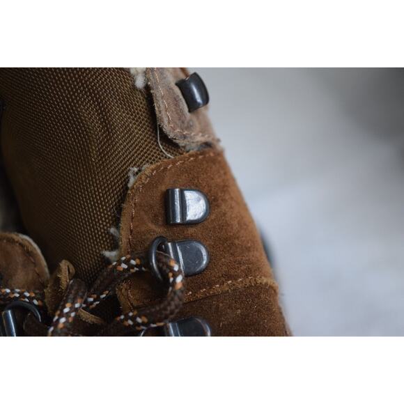 Burberry Men's Tor Genuine Shearling Lined Hiking Boot Brown 42 FLAWS READ - Picture 2 of 12